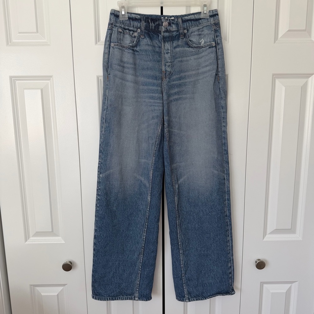 rag & bone faded blue straight leg jeans